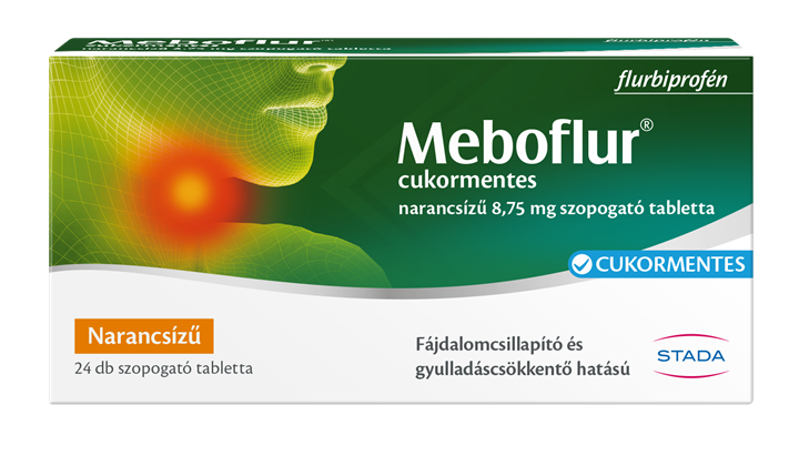 Meboflur cukormentes narancsízű 8,75 mg szopogató tabletta Meboflur cukormentes narancsízű 8,75 mg szopogató tabletta